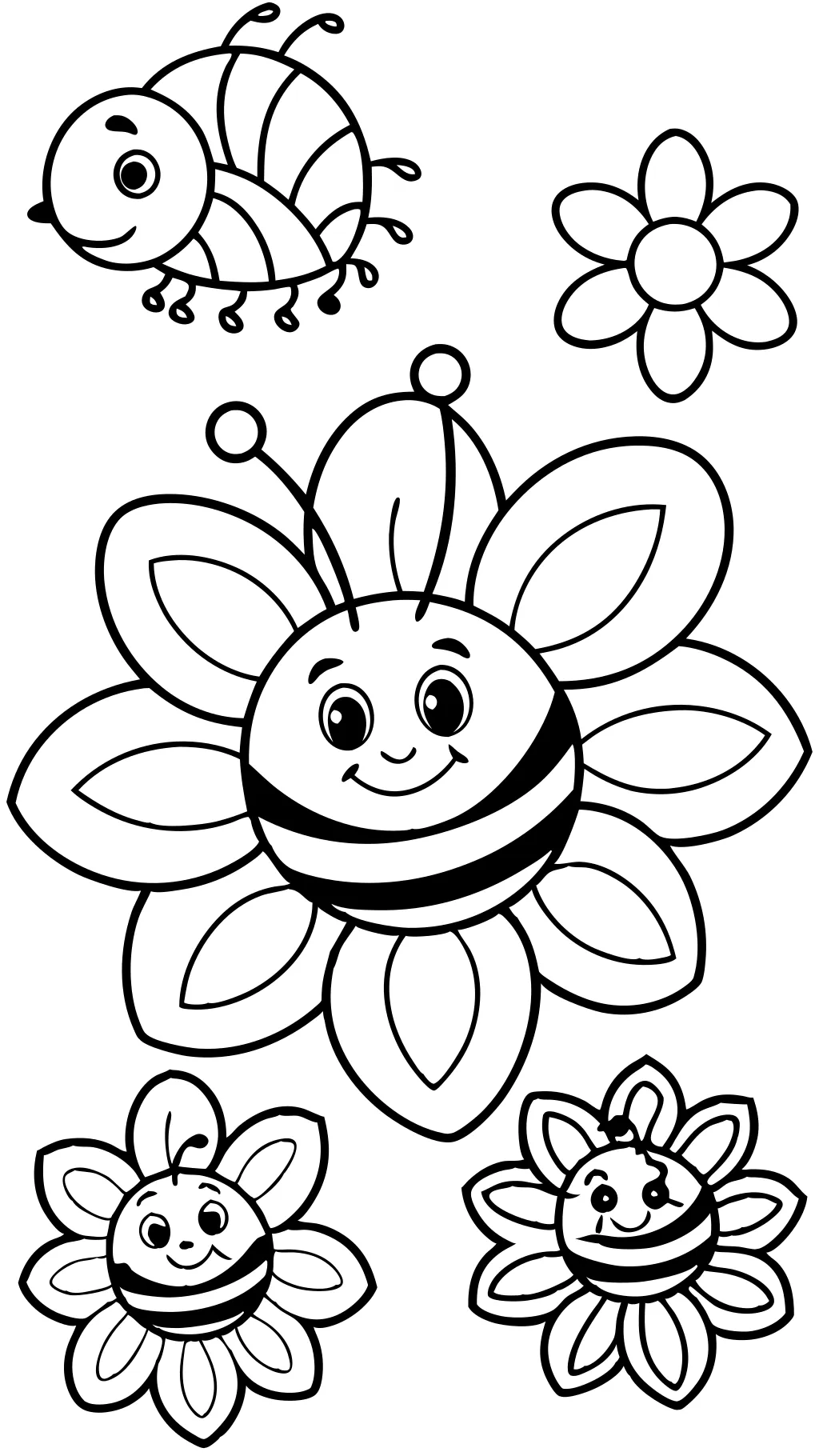 easy bee coloring pages